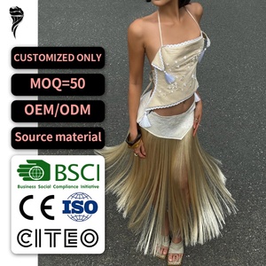 Débardeur court brodé à pompons sexy et décontracté pour femme, avec logo personnalisé de haute qualité, idéal pour l'entraînement - Product Image 1