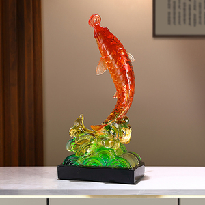 פסל דקורטיבי תלת מימדי של דג קוי עשוי שרף לקישוט הבית והגינה - Product Image 3