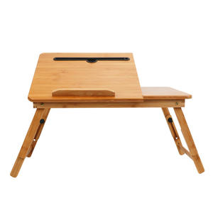 Table pliante pour ordinateur portable Samexi en bambou, support trépied avec pieds réglables, design pliable pour ordinateurs portables - Product Image 2