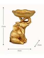 Bol décoratif éléphant en résine sculptée, figurine animale, porte-bijoux, porte-clés, plat à bonbons, centre de table pour table basse