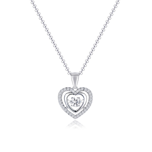 Collana in Argento Placcato Oro con Cuore Pulsante Romantico, Gioielli all'Ingrosso, Collana Zodiacale - Product Image 1
