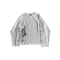 Camiseta de Manga Larga con Cuello Redondo, Estilo Punk Gótico Alternativo, Vintage Americano Y2K, Ropa Urbana para Hombre, Venta al Por Mayor