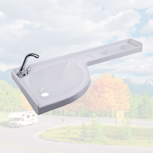 RV lavello da <span class=keywords><strong>cucina</strong></span> <span class=keywords><strong>Camper</strong></span> Caravan con lavabo in acrilico leggero bianco lavello per <span class=keywords><strong>Camper</strong></span> - Product Image 1