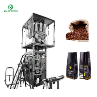 Machine VFFS pour grains de café avec valve unidirectionnelle, machine de fabrication de sacs à café avec valve de dégazage, machine d'emballage quad-scellée pour café