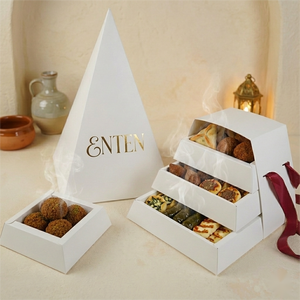 Boîte pyramidale en papier kraft personnalisée en vente chaude pour la restauration, les <span class=keywords><strong>bento</strong></span>, les plats à emporter, les collations, les desserts et les plateaux de dégustation - Product Image 5