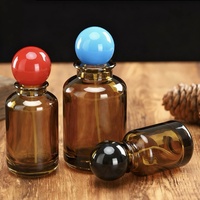 Grosir Amber coklat 30ml 50ml 100ml semprotan bulat mewah pompa silinder semprot botol parfum kaca