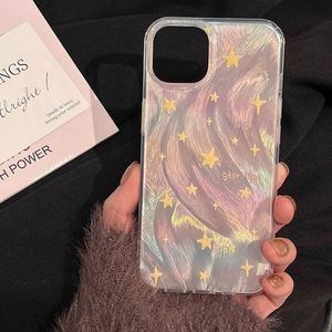 Funda Protectora para Teléfono con Degradado de Estrellas de Ensueño Dulce Coreanas para iPhone 15 11 13 14 12 Pro Plus, Linda, Ondulada, Antigolpes, para Chicas - Product Image 3