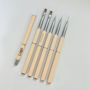 Pinceau à ongles en gel UV avec manche en métal, poils en nylon, logo personnalisé, stylo de peinture professionnel pour salon - Product Image 2