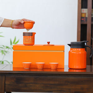 Artículo promocional Año Nuevo chino 2024 Productos <span class=keywords><strong>Pormo</strong></span> Gift 1l Jarra al vacío y juego de té de cerámica Juegos de regalo - Product Image 4