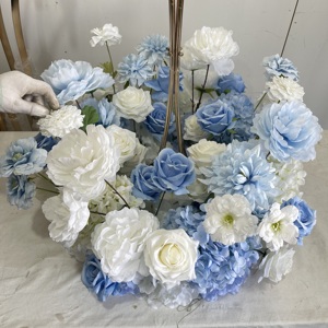 GreenLife High Quality 60cm Blue White White <b>Artificial</b> Flower Centerpiece for Wedding Table Banquet Decoration - Product Image 2