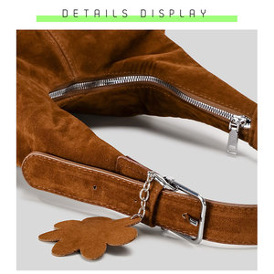 Bolso de Hombro de Mujer Estilo Vintage en Imitación de Gamuza, Bolso de Mano Casual de Viaje de Gran Capacidad, Personalizado y de Lujo - Product Image 3
