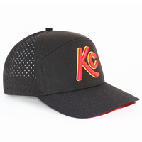 Casquette de baseball unisexe 6 panneaux HS15 en tissu imperméable avec broderie 3D personnalisée pour sports nautiques et surf