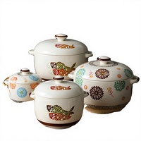 Pot de conservation alimentaire en céramique de style japonais classique, couvercle en céramique peint à la main, capacité de 1 à 2 L, préservation de la fraîcheur
