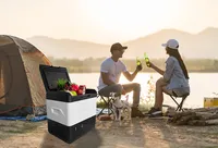 12v 220v المحمولة سعر جيد البسيطة سيارة مبرد مياه مربع البطارية الشمسية USB بالطاقة في سيارة ضاغط مبرد الجمال الثلاجة
