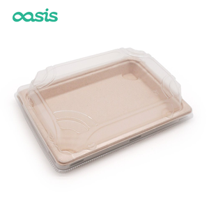 Oásis Personalizado Verde Biodegradável Descartável Açúcar Papel Placa Prato Fast Food Bandeja Talheres Eliminação Lunch Box - Product Image 4