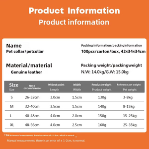 Collar de Cuero Genuino de Lujo Moderno con Diseño de Dibujos Animados para Perros Medianos y Pequeños, Venta al por Mayor de Fábrica, Transfronterizo - Product Image 2