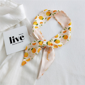 Piccola sciarpa <span class=keywords><strong>di</strong></span> raso <span class=keywords><strong>di</strong></span> seta per le donne nuova borsa con stampa <span class=keywords><strong>di</strong></span> frutta nastri <span class=keywords><strong>di</strong></span> <span class=keywords><strong>marca</strong></span> Fashion <span class=keywords><strong>foulard</strong></span> lunghi Skinny sciarpe - Product Image 5
