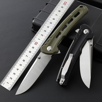 Couteau de survie pliable portable pour l'extérieur, lame en acier D2, manche en G10, couteau de poche EDC avec clip dorsal pour le camping et la randonnée