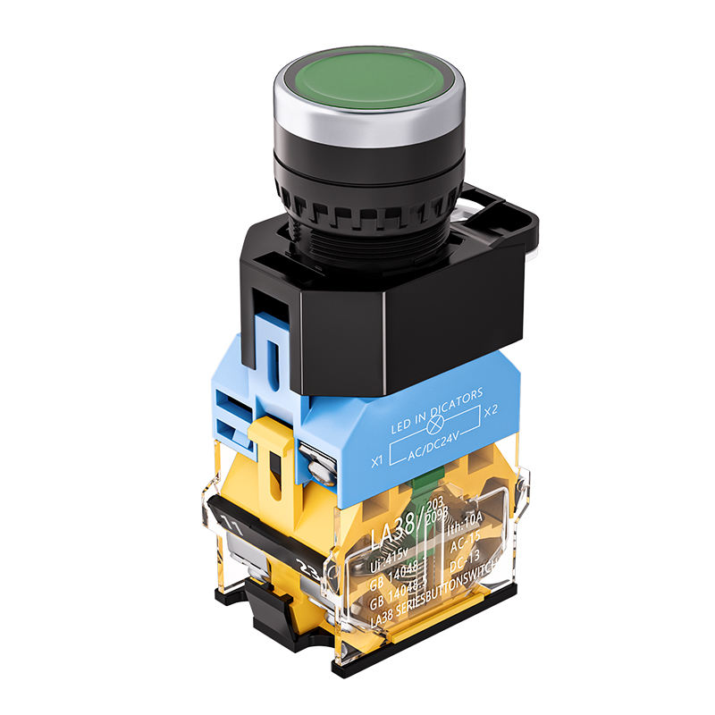 LA38-11D Self-Locking Self-Resetting 22MM Brass Mechanical Momentary Button Switch 10A Max. Current 1NO1NC Screw Terminal