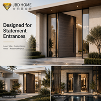 Porte pivotante en aluminium pour entrée de villa au design moderne, isolation phonique, profil noir extérieur, haute qualité, pour extérieur