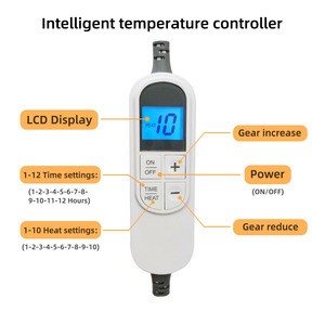 Manta Eléctrica Térmica para Cama y Oficina, con Cable Calefactor y Enchufes US/UK, Ideal para Invierno - Product Image 6