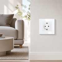 Prise murale de luxe aux normes européennes, panneau en verre trempé, 16A 250V, prise électrique moderne, prise murale Schuko pour la maison et le bureau