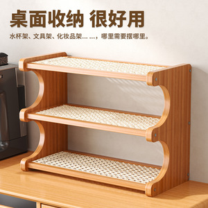 Multi Tiered <b>Desktop</b> Storage Rack 4 Layers Wooden Organizer For Kitchen Office Cup Holder Home Essentials <b>Shelf</b> - Product Image 2