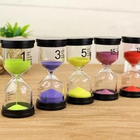 Jam Pasir 6 Warna untuk Dekorasi Meja Rumah Kantor, Hadiah Belajar Anak, Set 1/3/5/10/15/30 Menit