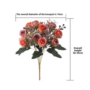 Ramo de Rosas Estilo <span class=keywords><strong>Picasso</strong></span>, Arreglo Floral Artificial para Bodas, Fotografía al Aire Libre, Decoración del Hogar - Product Image 4