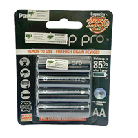 AA AAA 1.2V 2550mAh 950mAh Batterie rechargeable NI-MH Noir