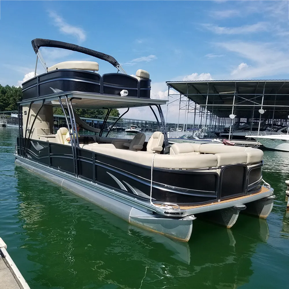 Kinocean Perahu Pontoon Pesta Aluminium 30 Kaki, Dijual dengan Furnitur Perahu Yang Bagus