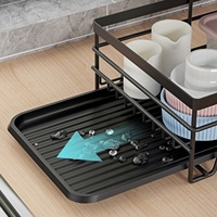 Assiettes de vaisselle détachables à 3 niveaux, support de rangement pour bol, cuisine de grande capacité sur l'évier, égouttoir à vaisselle avec plateau d'égouttage