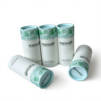 Boîte de déodorant ronde biodégradable à 100%, emballage cosmétique, tubes à pousser, baume à lèvres, tube cylindrique en carton kraft naturel