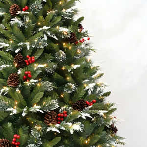 Albero di Natale Invernale Innevato con Pigne e Bacche, Supporto Robusto per Atmosfera Festiva Rustica - Product Image 4