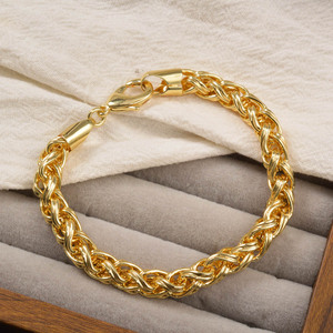 Unisex Geometric Trendy 18K Gold Plated Braided <b>Rope</b> Stackable <b>Bracelet</b> for Anniversary Occasion-Wholesale Luxury Jewelry - Product Image 4