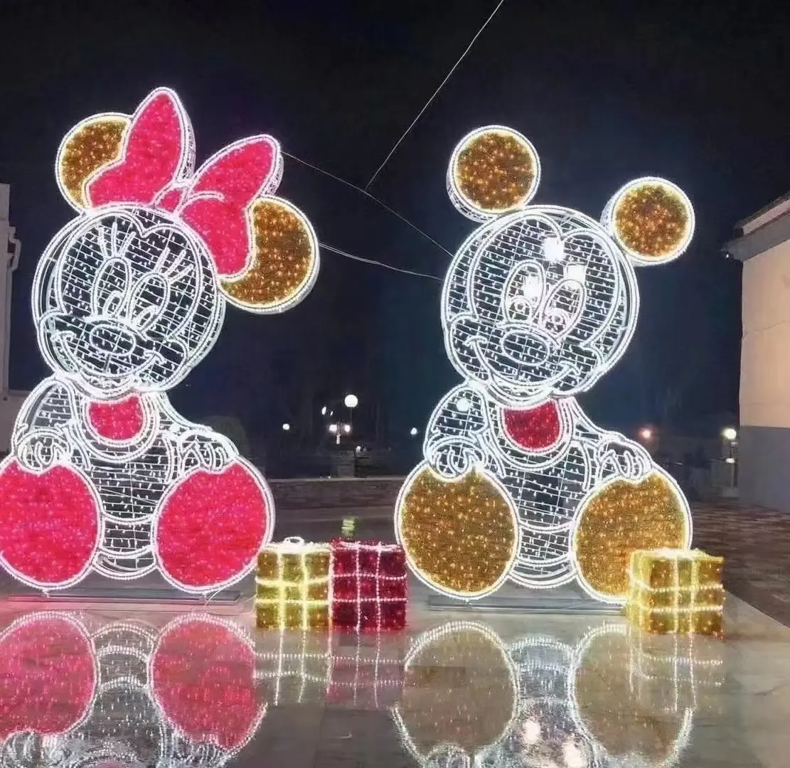 2D two-sided lighted Mickey Mouse christmas ornaments