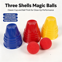 Accessoires de tours de magie en plastique ABS, comprenant trois tasses et des balles, pour des tours de close-up de grande taille, avec instructions, pour les 8 ans et plus