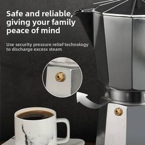Cafetera <span class=keywords><strong>Moka</strong></span> de Aluminio para el Hogar, Estilo Italiano, Extracción de Espresso a Alta Presión, Válvula de Cobre, Cafetera Pequeña para Oficina - Product Image 2