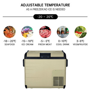 กล่องทำความเย็นแบบพกพา 12V/24V/100-240V ขนาด 35L/45L สำหรับรถยนต์ ตู้เย็นติดรถยนต์ 40W ตู้แช่แข็งสำหรับรถบรรทุก ตู้เย็นในรถยนต์ กล่องเก็บความเย็นแบบพกพา ABS - Product Image 3