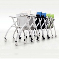 Chaise d'étude en maille de plastique au design moderne GS-G1795C bureau de classe pliable en triangle avec roues pour écoles et hôtels