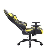 Chaise de jeu ergonomique en cuir jaune, inclinable et pivotante à 360°, réglable en hauteur, pour PC