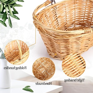 Panier <span class=keywords><strong>de</strong></span> rangement en rotin tressé artisanal léger, ovale, en saule, idéal pour les mariages (vente en gros) - Product Image 2