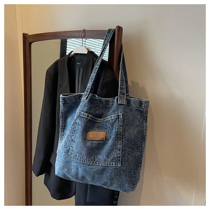 Tùy Chỉnh <span class=keywords><strong>Hobo</strong></span> Tote Giản Dị Túi Vải Retro Túi Crossbody Công Suất Lớn Ví Denim Vai Túi Cho Phụ Nữ - Product Image 4