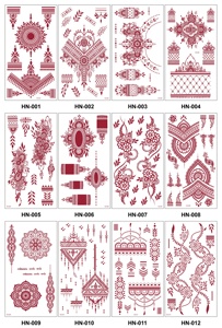 Papier transfert pour tatouages Hn 500 motifs sexy érotiques en <span class=keywords><strong>dentelle</strong></span> bordeaux pour <span class=keywords><strong>bras</strong></span> et doigts - Product Image 5