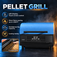 Barbecue à granulés portable avec contrôleur PID, cuisson à flamme directe, thermomètre à double sonde, fumoir extérieur pour la maison, la terrasse et le camping