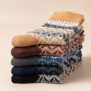 Chaussettes en coton respirantes et confortables pour hommes, style rétro <span class=keywords><strong>Fernand</strong></span>, personnalisables en gros, chaussettes thermiques mi-mollet pour l'hiver quotidien - Product Image 4