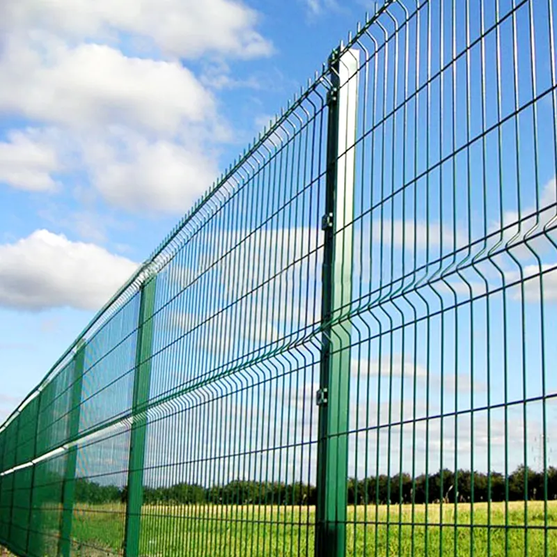 Customized Galvanized Steel Metal Garden Fences Panels outdoor PVC Coated V Bending 3d Curved Welded Wire Mesh fence