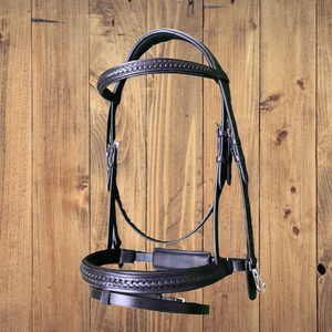 Brida para Caballo de Alta Calidad con Banda Nasal Elevada y Diadema con Ondas de Perlas - Product Image 4