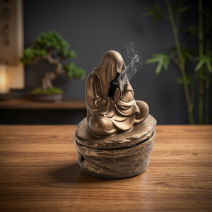 <b>Retro</b> Bronzed Ceramic Incense Burner Buddha Incense Holder Handmade Zen Desk <b>Decor</b> Aromatic Diffuser - Product Image 3