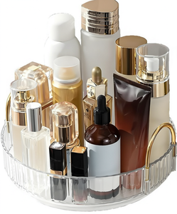 BEST Plastic Modern Cosmetic Organizer Tray with Handle for <b>Makeup</b> Storage Display on Vanity <b>Desk</b> - Product Image 1